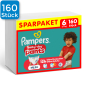 Preview: Vorderseite einer Packung Pampers Baby Dry Pants Größe 6. Oben links ist ein blaues Viereck mit der Aufschrift "160x"